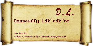 Dessewffy Lóránt névjegykártya